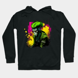 Neon Punk Monkey Hoodie